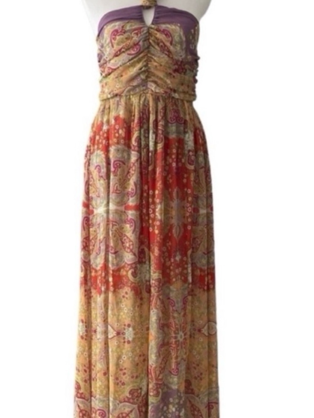 Strapless Boho Maxi Dress in Multi-Color